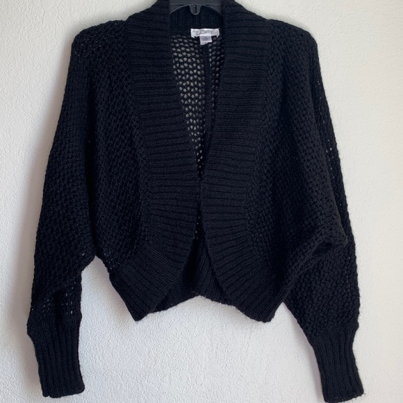 LOFT Sweaters - Loft Black Mohair Blend Cropped Cardigan